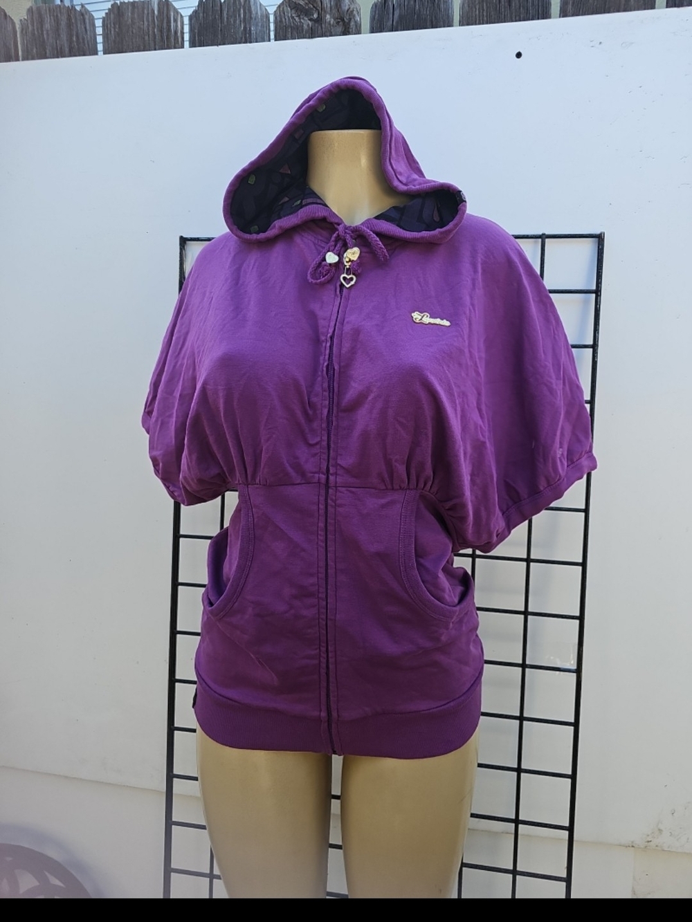 Luxirie by LRG Magenta Zip Hoodie with Heart Charms